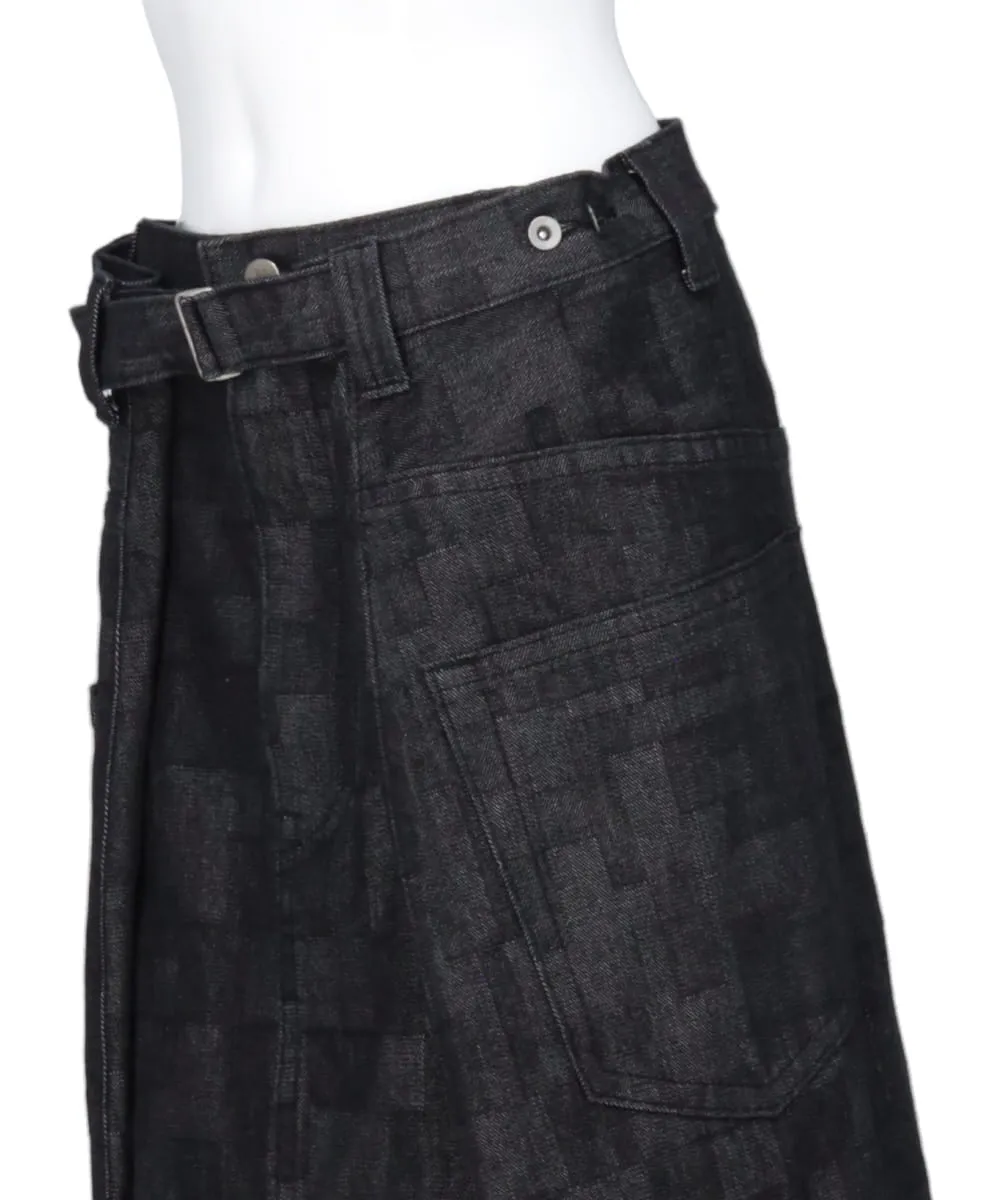 WRAP AZ DENIM SKIRT