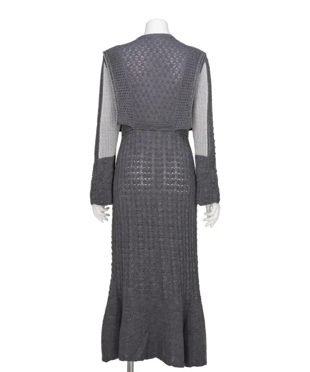 OPENWORK PATTERN KNITTED DRESS