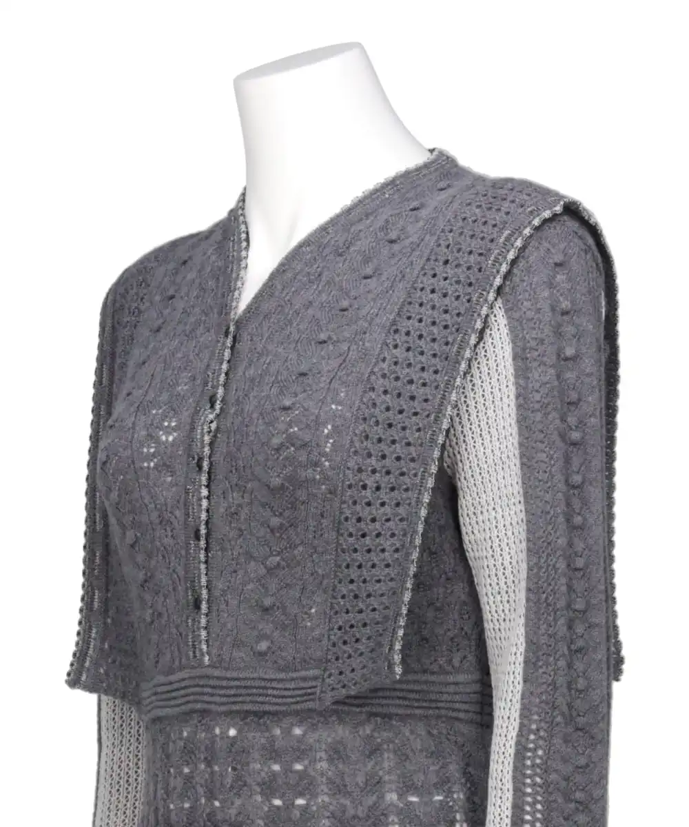 OPENWORK PATTERN KNITTED DRESS