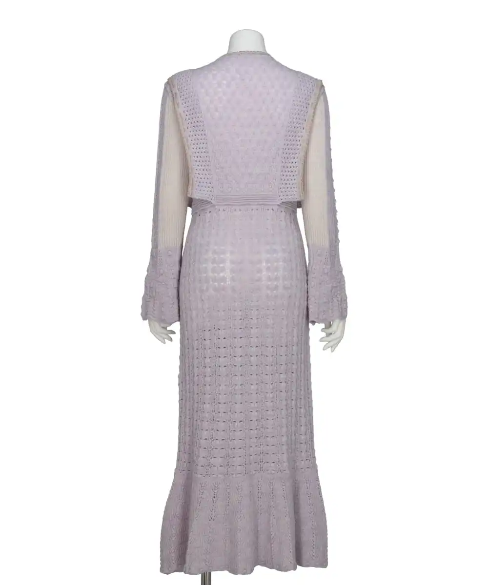 OPENWORK PATTERN KNITTED DRESS