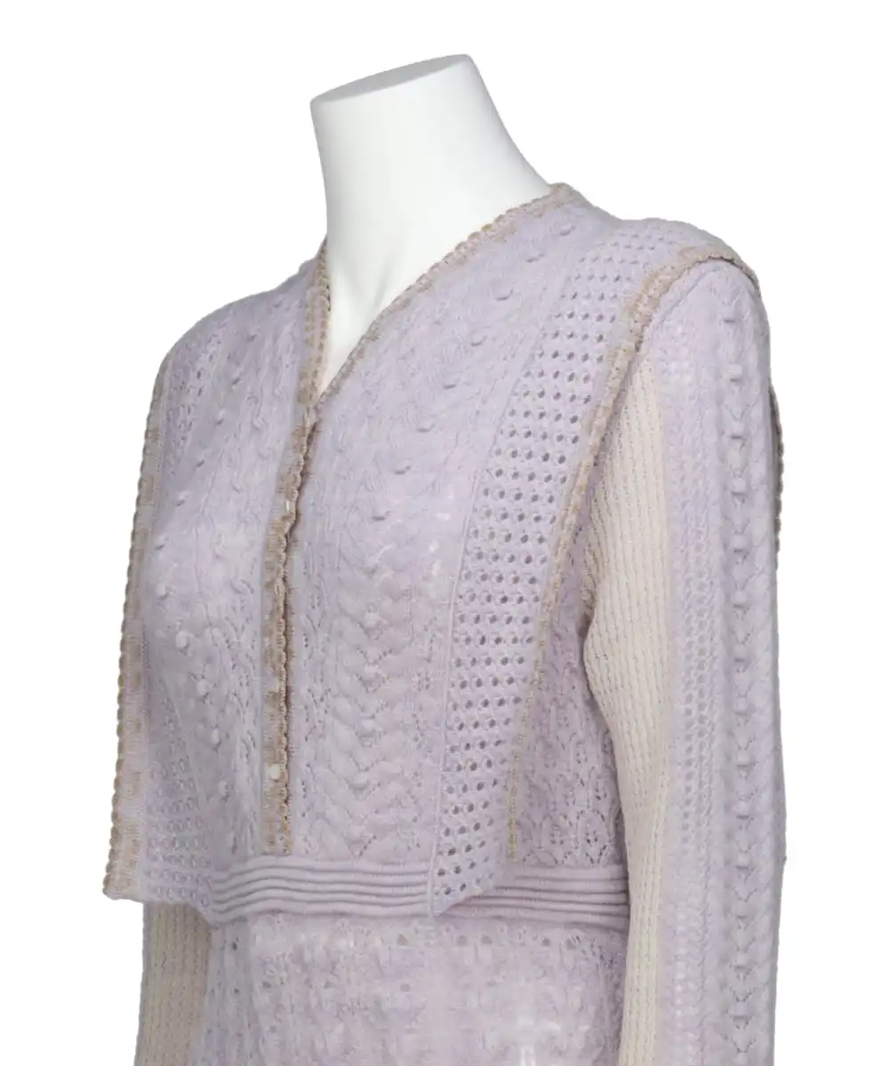 OPENWORK PATTERN KNITTED DRESS