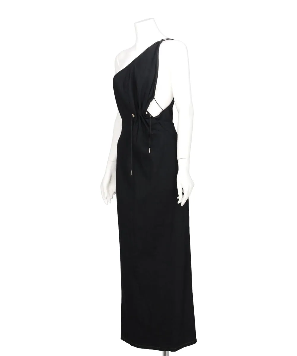 ONE-SHOULDER DRAWSTRING DRESS