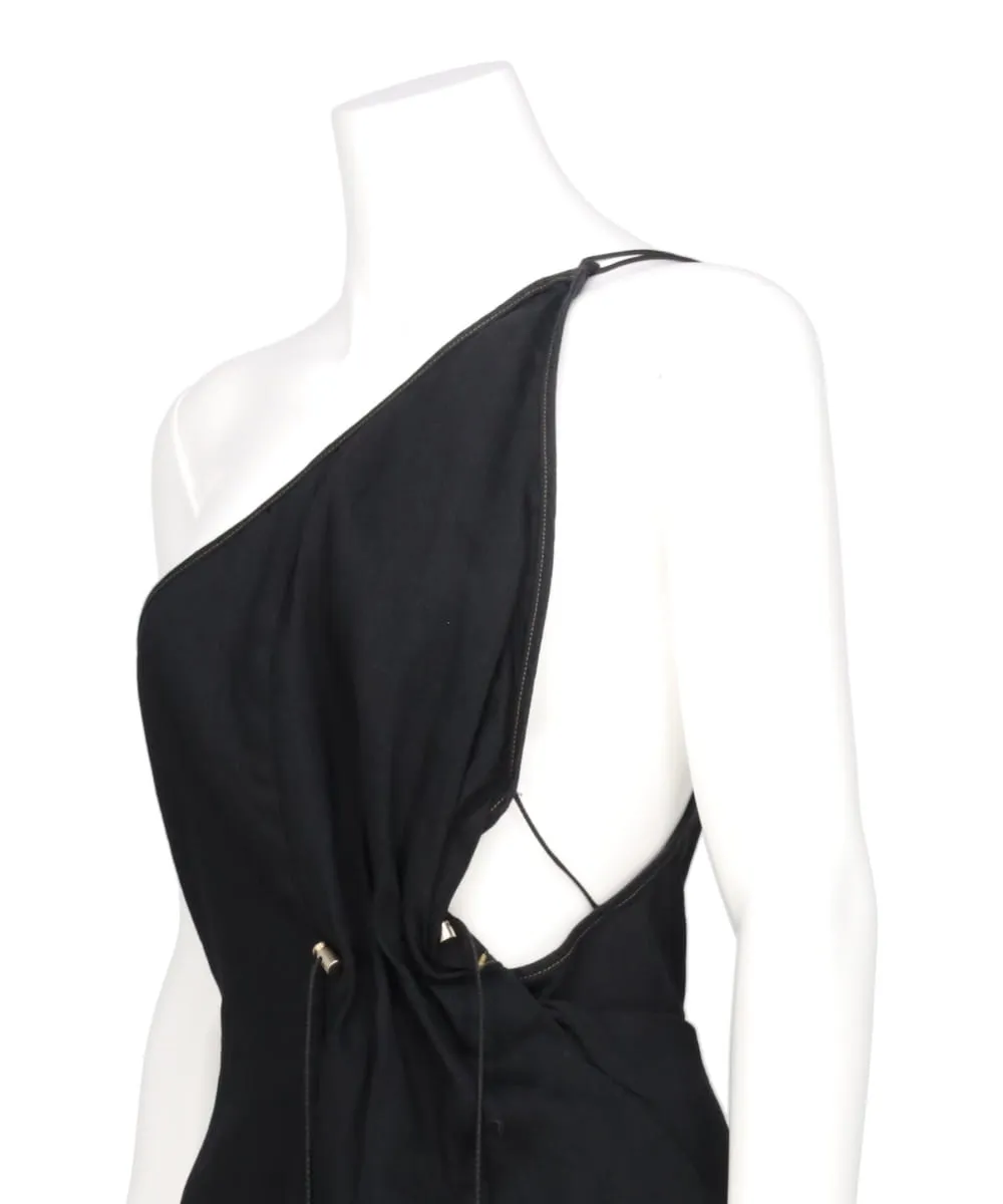 ONE-SHOULDER DRAWSTRING DRESS