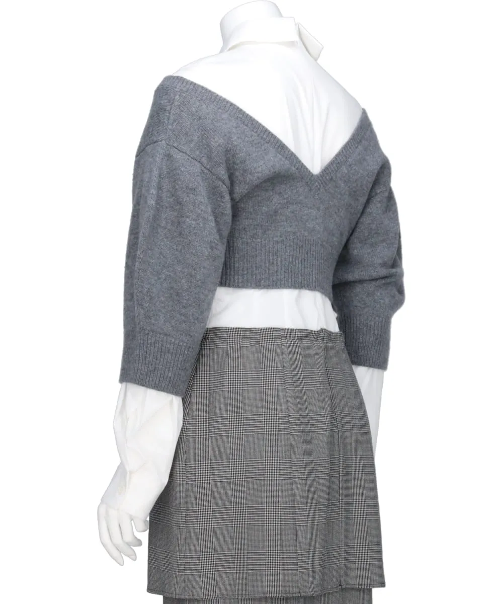 GLEN CHECK LAYERED DRESS