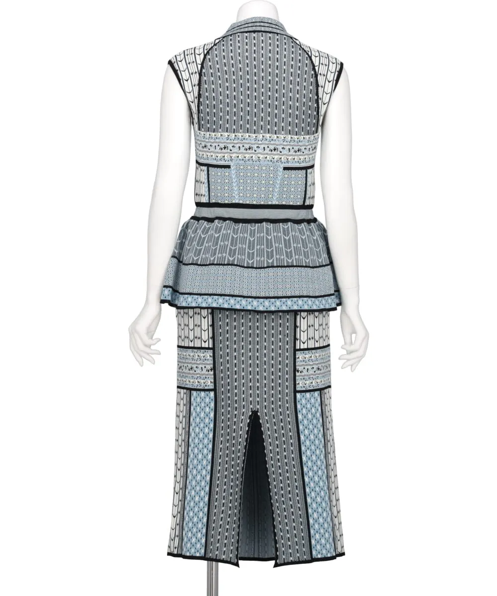 GEOMETRIC PATTERN KNITTED DRESS