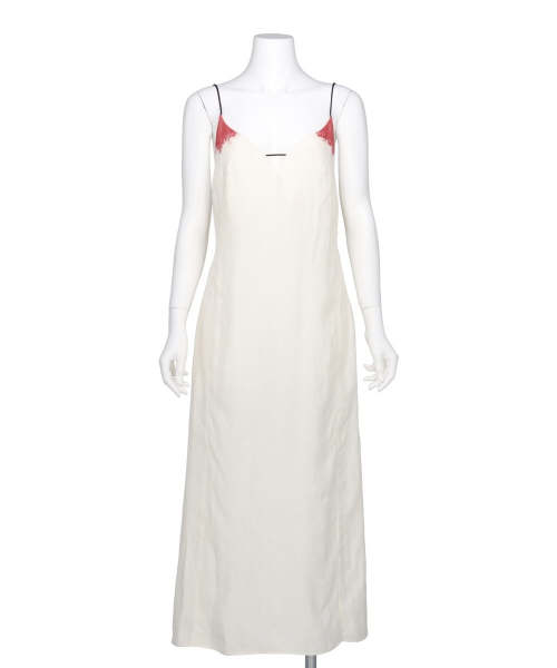 CRANE PATTERN JACQUARD HAND DYED SLIP DRESS
