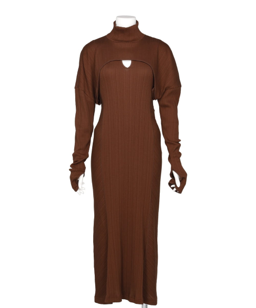 RANDOM RIBBED ORGANIC 2 WAY DRESS