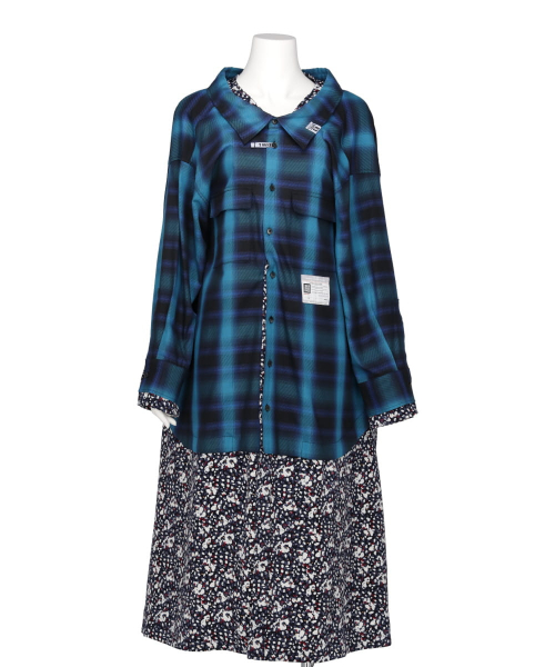 COMBNED CHECK SHIRTS DRESS