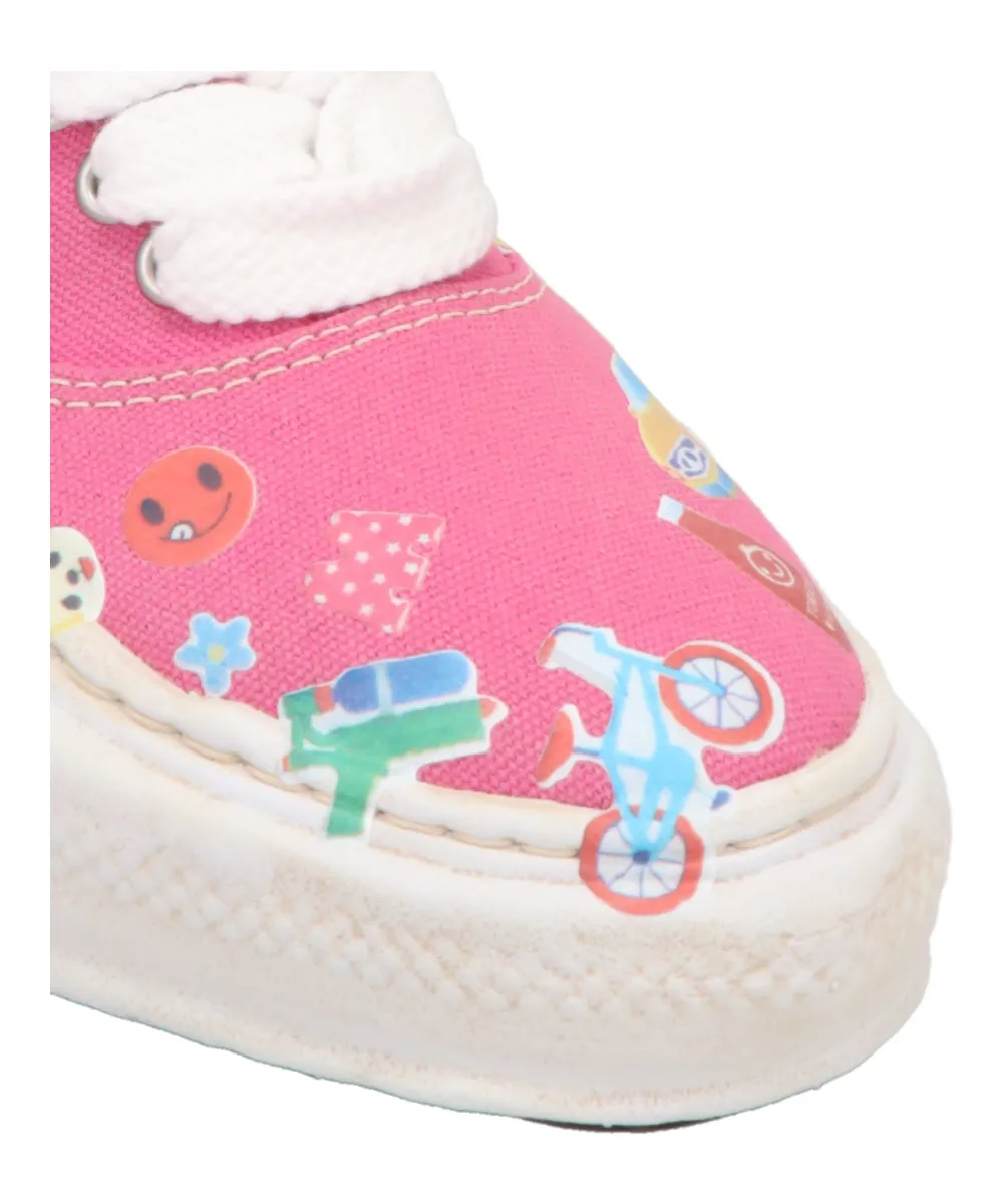 BAKER/ORIGINAL SOLE CANVAS STICKERS PRINT LOW-TOP SNEAKER