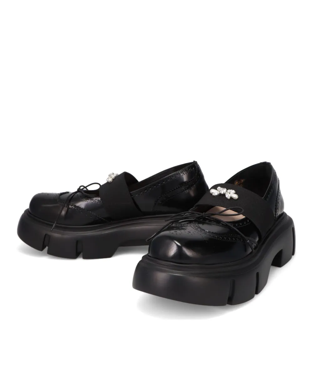 PLATFORM BALLET BROGUES W/EMB