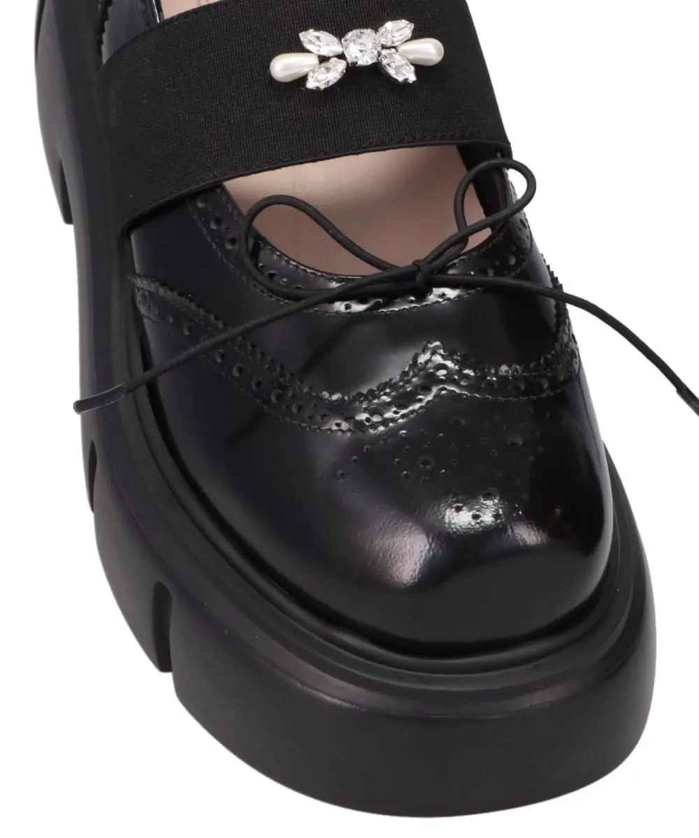 PLATFORM BALLET BROGUES W/EMB