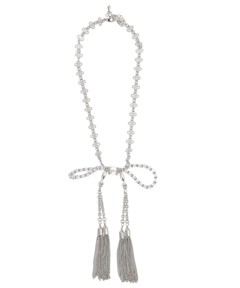 CRYSTAL RIBBON CHAIN NECKLACE